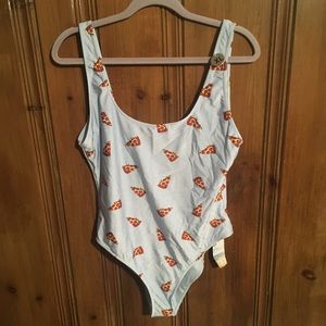 Pizza print Forever 21 one piece swimsuit